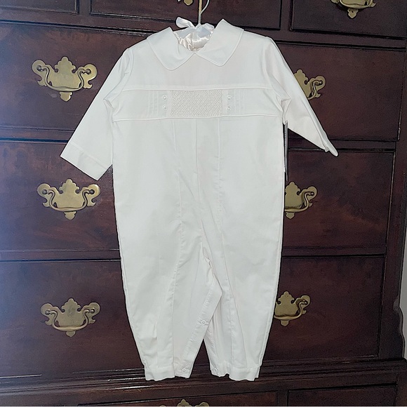 NWT Little Things Mean A Lot White Longalls - Picture 1 of 9